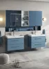 A modern bathroom with two vanity units, sinks, and cabinets. Podgląd zdjęcia produktu