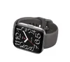 A smartwatch with a dark gray band and a black screen displaying a clock face with large numbers and the date. Podgląd zdjęcia produktu