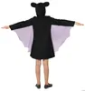 Fledermaus-Kostüm für Mädchen in Schwarz-Lila, Produktbild-Vorschau 3
