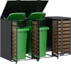 vidaXL Carrello portacestini per 3 contenitori 204 x 77,5 x Anteprima dell’immagine prodotto 3