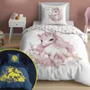 Im Dunkeln leuchtendes Bettwäscheset 140x200 Einhorn in Produktbild-Vorschau 3