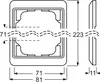 Technical drawing of a 3-gang flush-mount switch frame. Anteprima dell’immagine prodotto