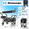 IMLEX Bollerwagen faltbar mit Dach IM-4268 Schwarz | Hohe Produktbild-Vorschau 3