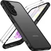 A black phone case and two screen protectors are displayed on a white background. Produktbild-Vorschau