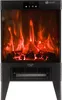 A black electric fireplace with a realistic flame effect. Podgląd zdjęcia produktu