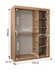 Kleiderschrank mit Spiegel ROZALIE – Breite 150 cm, Eiche Produktbild-Vorschau 3