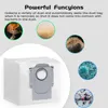 A vacuum cleaner dust bag is shown with several circular insets displaying different types of dust and bacteria. Voir les images du produit