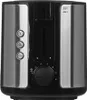 Close-up front view of a silver and black toaster. Produktbild-Vorschau