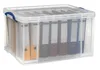 A clear plastic storage box filled with ring binders. Anteprima dell’immagine prodotto