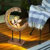 LED Solarleuchte, Holz Optik, Mondsichel Design, H 52 cm Produktbild-Vorschau 6