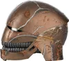 A side view of a futuristic-looking helmet with a distressed, metallic finish. Náhled obrázku produktu