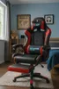 Fauteuil gaming rouge et noir avec coussin HR-RED Voir les images du produit 11