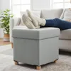 Taboret Relaxdays z schowkiem, tapicerowany, wys. x szer. x Podgląd zdjęcia produktu 2