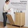 Panier à linge basculant avec panier amovible, en chêne Voir les images du produit 8