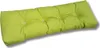 A long, tufted cushion in a bright green color, lying on a white surface. Produktbild-Vorschau