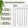 DIN A2 Wandkalender 2027 Abwischbar Gerollt mit 4 Eddings – Produktbild-Vorschau 2