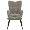 vidaXL Relaxsessel mit Hocker Hellgrau Samt -  Sessel Produktbild-Vorschau 15