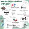 A collage of various game accessories and components, with German text labels. Podgląd zdjęcia produktu