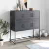 vidaXL Sideboard Anthrazit 100,5x39x107 cm Stahl Produktbild-Vorschau 3
