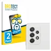 A product image showing packaging for a screen protector and a close-up of a smartphone camera module with screen protectors applied. Produktbild-Vorschau