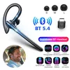 A collage of a Bluetooth headset, its accessories, and a lifestyle shot of a man using it. Produktbild-Vorschau