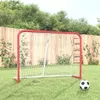 vidaXL Hokejová bránka so sieťou červená a biela 153x60x118 Náhľad obrázku produktu 2