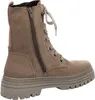 A side view of a beige suede lace-up boot with a zipper. Produktbild-Vorschau