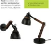 Schreibtischlampe Schwarz Natur verstellbar 52 cm Holz Produktbild-Vorschau 3