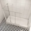 Duschspa 130x140cm Weiß Badewanneaufsatz 3-teilig Faltwand Produktbild-Vorschau 3