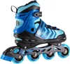 A blue and black inline skate is shown against a white background. Produktbild-Vorschau