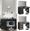 Collage of vanity tables with mirrors and stools, one in a room setting and two isolated. Produktbild-Vorschau