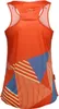Sportliches Damen-Tanktop in Orange mit geometrischem Muster in Blau und Weiß; von La Sportiva. Produktbild-Vorschau