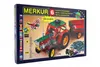 The image shows the packaging of a Merkur construction kit, featuring a model tractor and trailer. Podgląd zdjęcia produktu