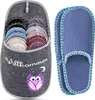 ONVAYA® ABS Gästepantoffel | Eule | grau | 6er Set | Produktbild-Vorschau 2