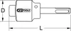 A line drawing of a tool with dimensions labeled. Podgląd zdjęcia produktu