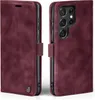 A burgundy flip case for a smartphone is shown from two angles. Produktbild-Vorschau