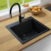 MIT ARMATUR - Rein Schwarz LINDBERGH® Granit Spüle "COL44" Produktbild-Vorschau 2