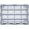 A multi-drawer organizer with 16 clear drawers, presented against a white background. Produktbild-Vorschau