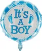 Folienballon „It’s a Boy“ mit blauen Fußabdrücken, Produktbild-Vorschau 3