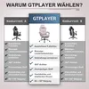A comparison chart showing features of the GTPLAYER chair against two competitors. Náhled obrázku produktu