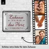 LANOLU Retro Blechschild ZUHAUSE, Geschenk zum Einzug, Produktbild-Vorschau 2