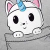 style3 Unicorn Pocket Cat Herren T-Shirt Einhorn Katze Produktbild-Vorschau 2