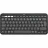 A top-down view of a black Logitech K380s Pebble Keys keyboard. Produktbild-Vorschau