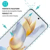 A close-up view of a smartphone screen protector, highlighting its perfect fit and coverage. Produktbild-Vorschau