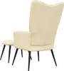vidaXL Relaxsessel mit Hocker Cremeweiß Samt Produktbild-Vorschau 13