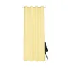 A yellow curtain hanging from a rod, with a black chair partially visible behind it. Produktbild-Vorschau