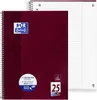 A maroon spiral-bound notebook is shown open, revealing lined pages. Náhľad obrázku produktu