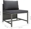 6-tlg. Garten-Lounge-Set mit Kissen Poly Rattan Grau Produktbild-Vorschau 11