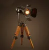 Vintage retro dřevěná stolní lampa na stativu nastavitelná Náhled obrázku produktu 4