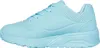 A side view of a single turquoise sneaker against a white background. Produktbild-Vorschau